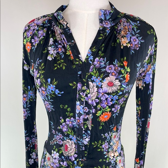 Paco Rabanne Black Floral Midi Dress, 34 - Picture 9 of 15